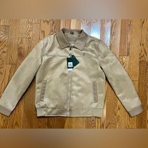 F Collection Tan Suede Zip Jacket